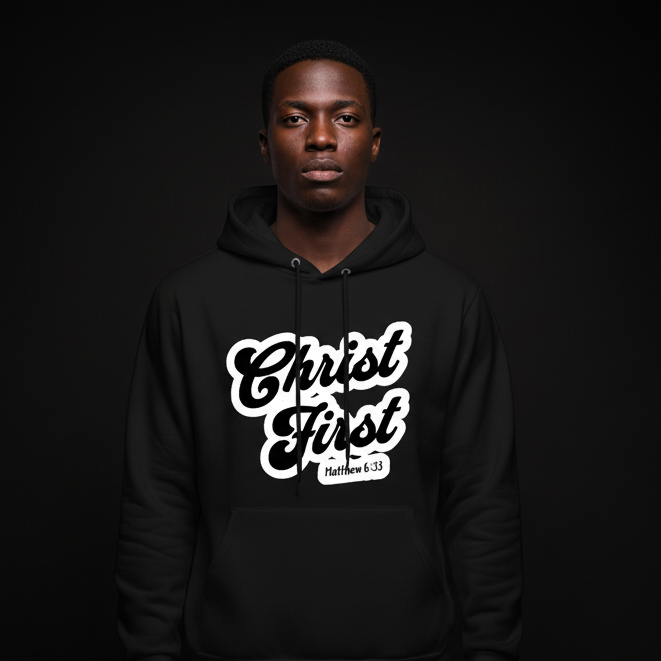Christ First Hoodie - black