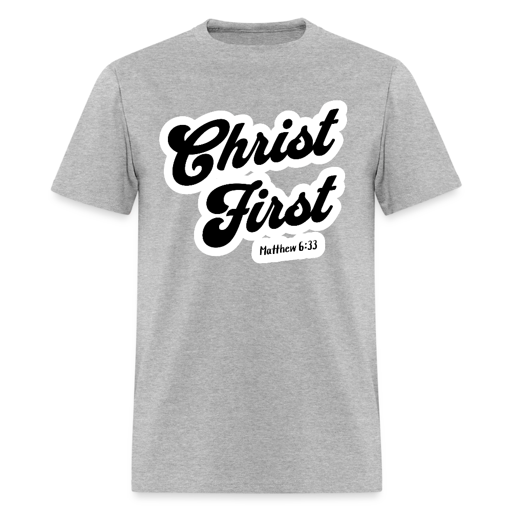 Christ First T-Shirt - heather gray