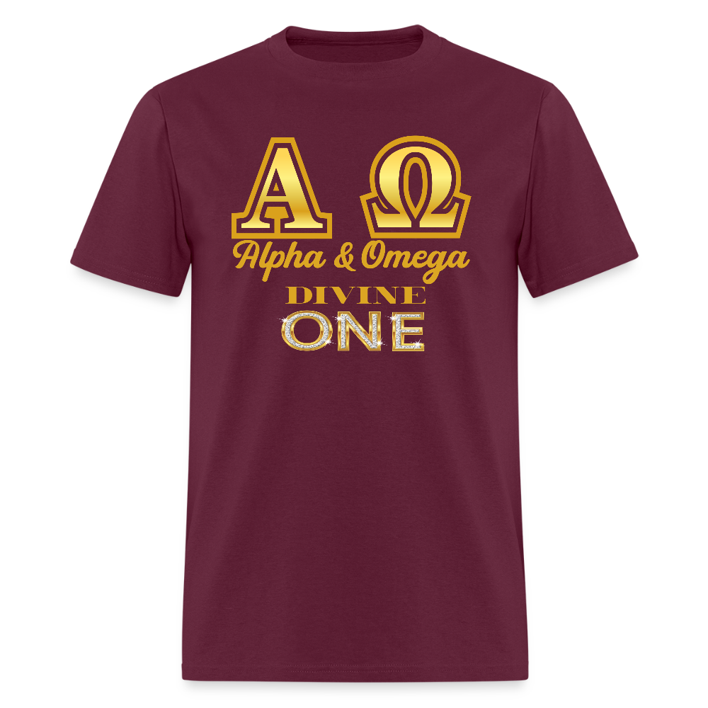 Alpha & Omega Unisex  T-Shirt - burgundy