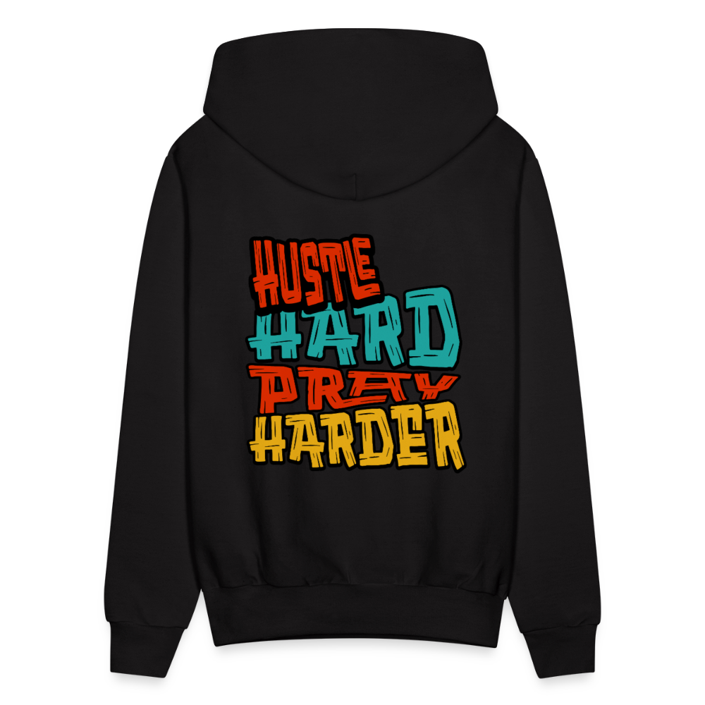 Hustle Hard Pray Harder Hoodie Black - black