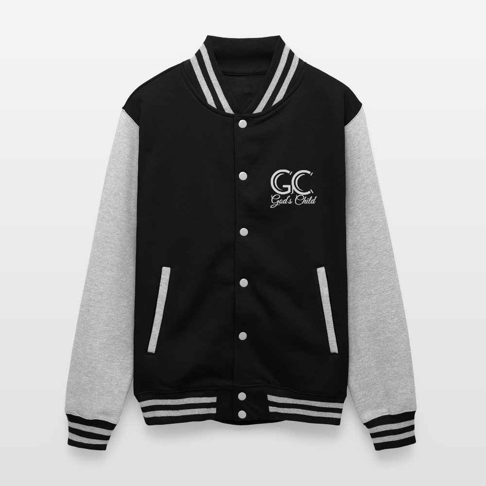 God's Child Letterman Jacket - black/heather grey