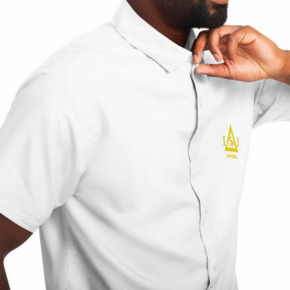 LSJ White Short Sleeve Button Down Shirt