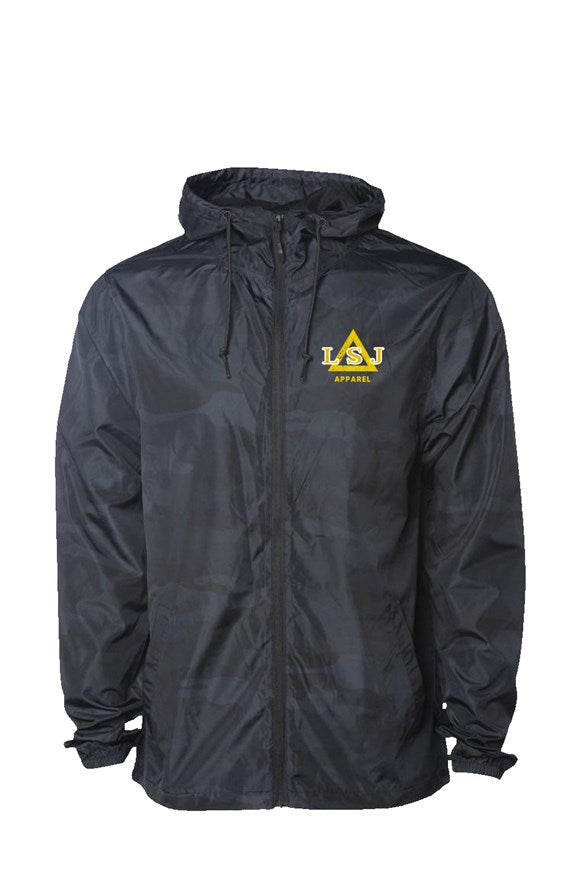 LSJ Black Camo Water Resistant Windbreaker