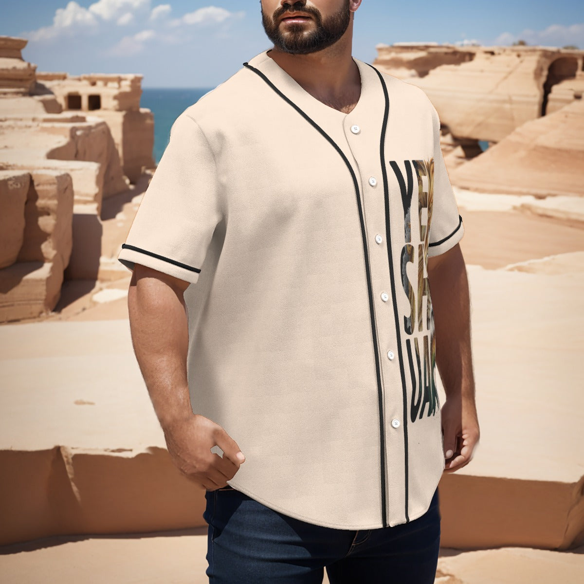 Yeshua Baseball Jersey With Pinstripes