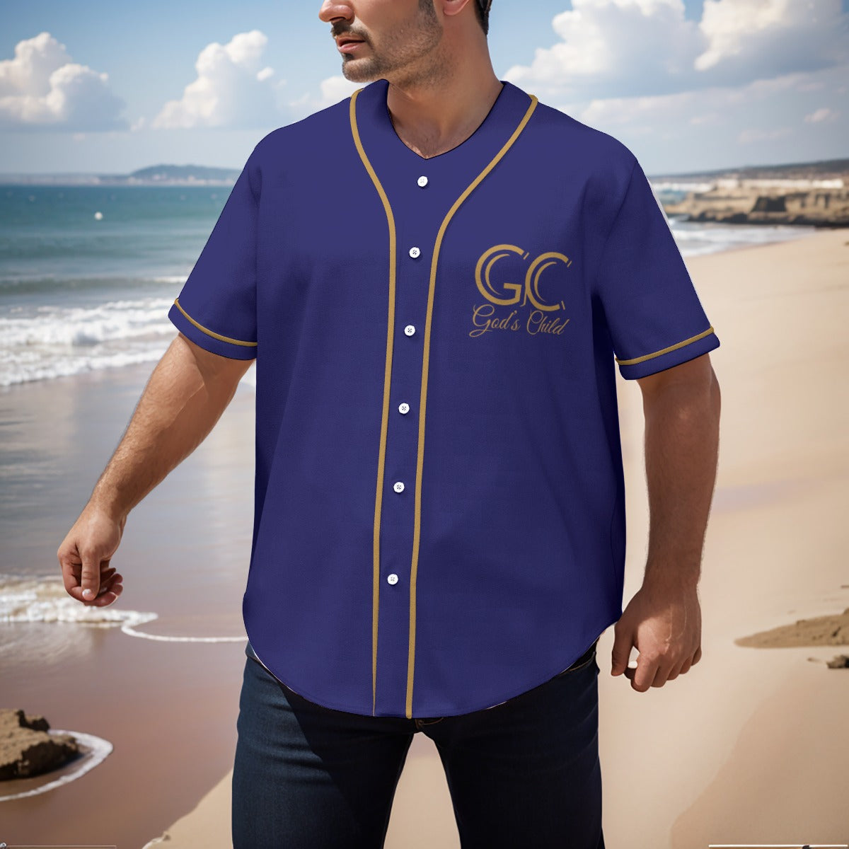 God's Child Baseball Jersey With Pinstripes