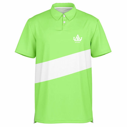LSJ Mint Green & White Men's Polo Shirt
