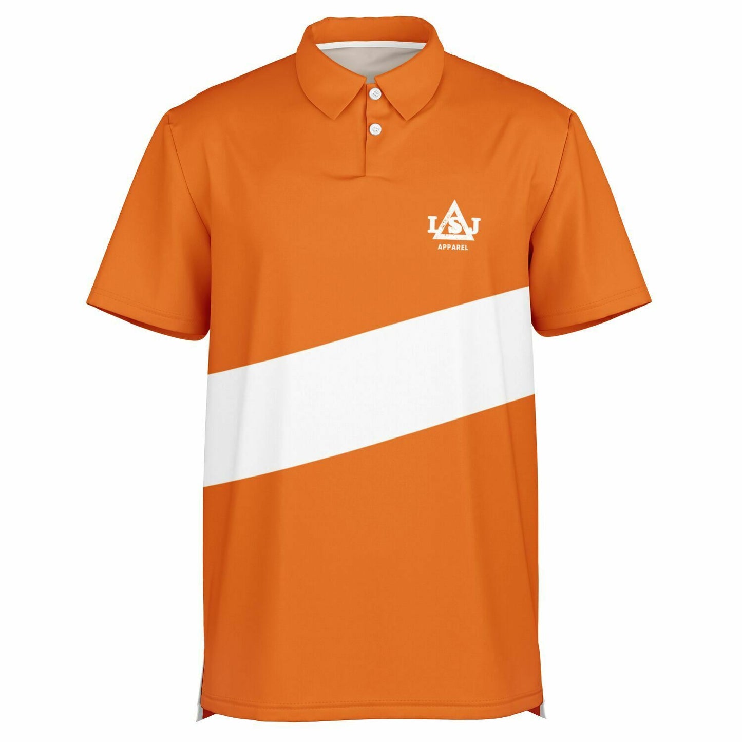 LSJ Orange & White Men's Polo Shirt