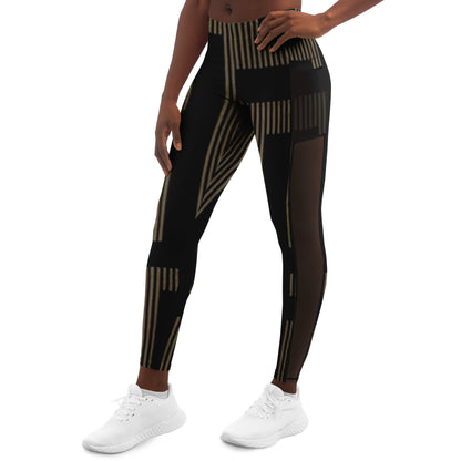 Golden Aztec Nights Mesh Tank Top & Legging Set