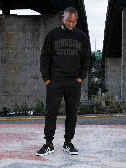 Kingdom Culture Black on Black Crewneck Sweatshirt