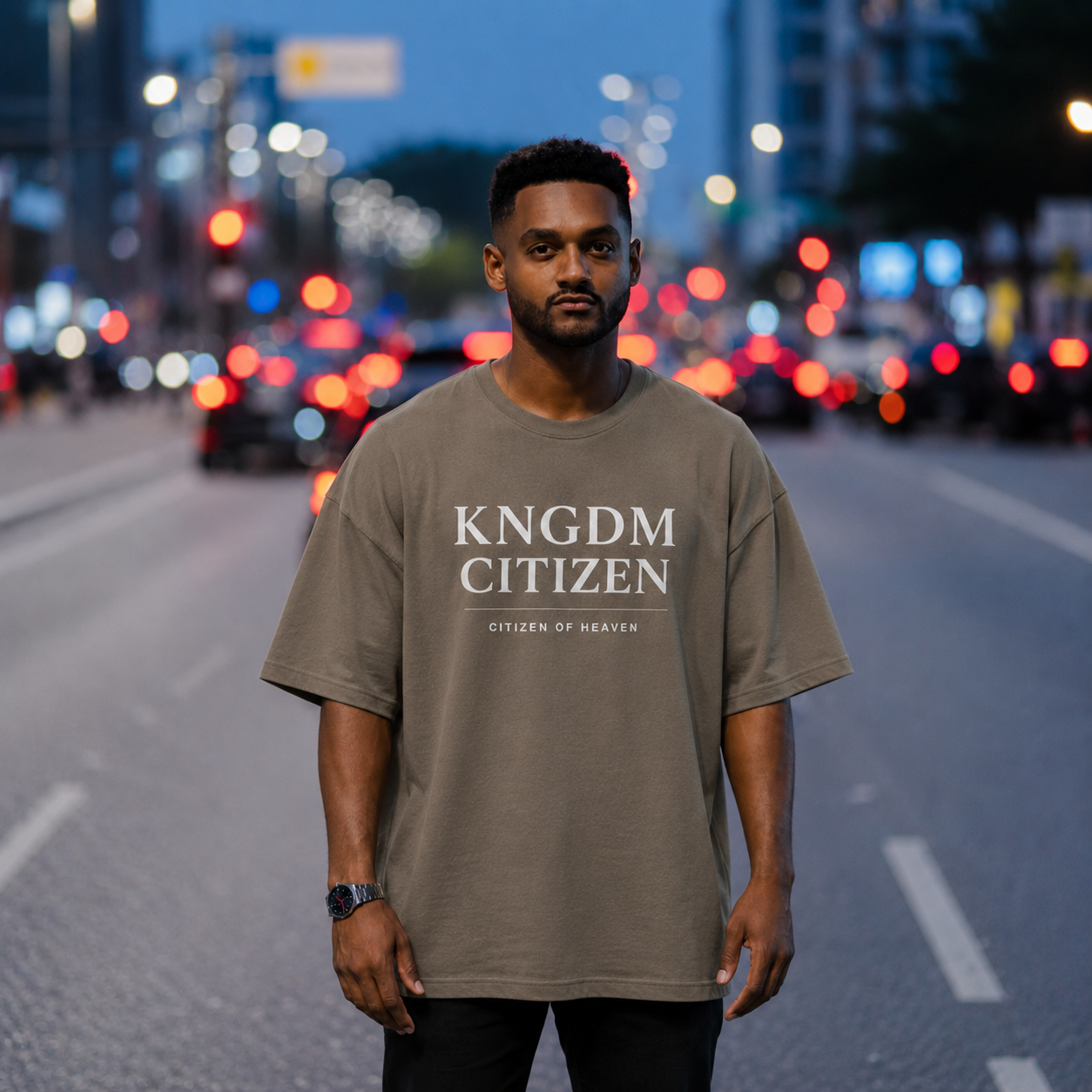 KNGDM Citizen Olive Oversized Tee
