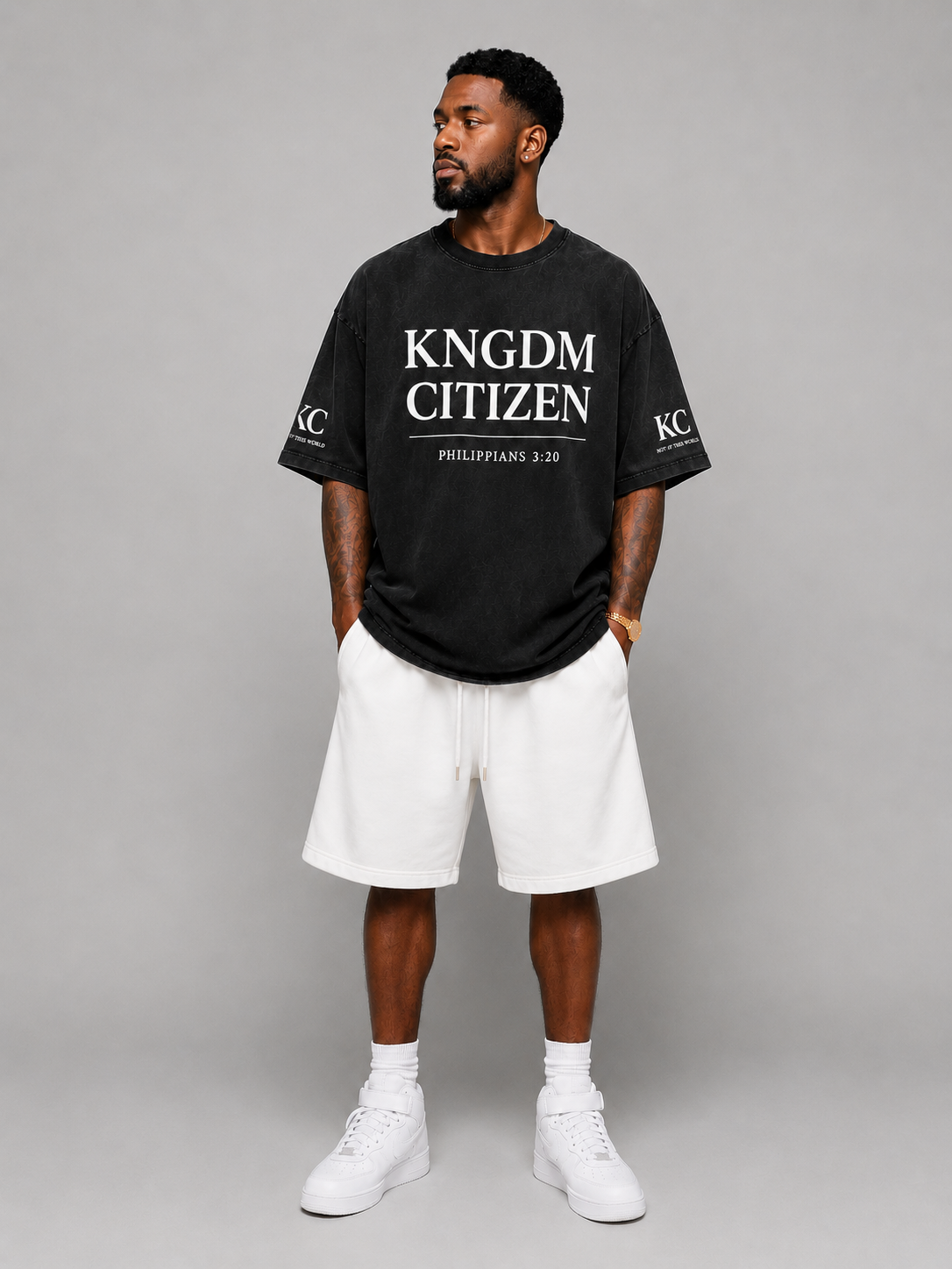 KNGDM Citizen Snow Washed Oversized Cotton T-Shirt