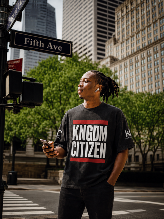 KNGDM Citizen Heavyweight Vintage Washed T-Shirt (Frayed)