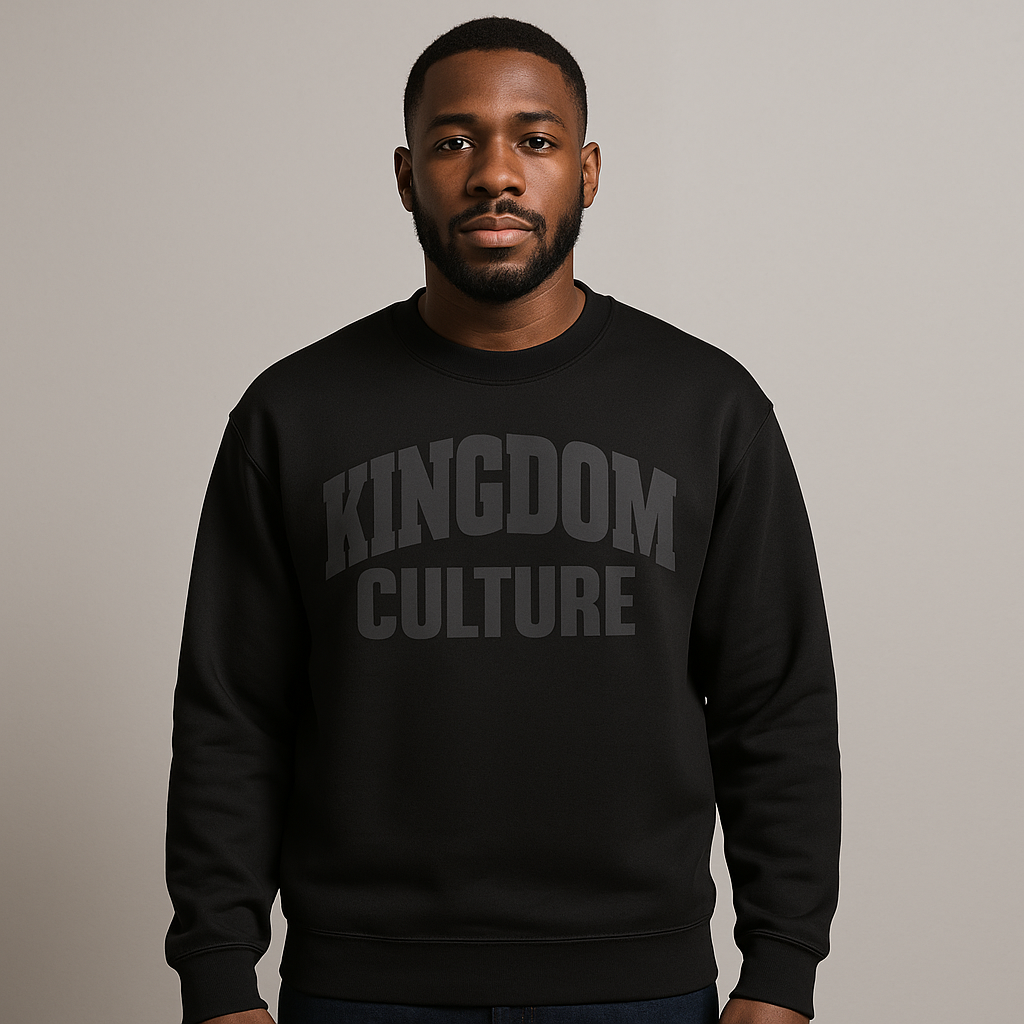 Kingdom Culture Black on Black Crewneck Sweatshirt