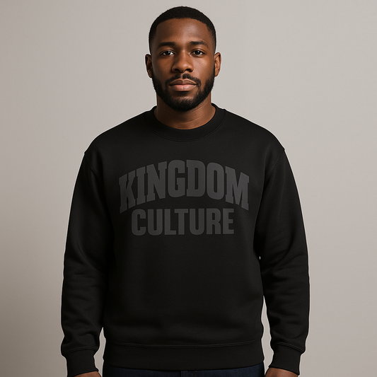 Kingdom Culture Black on Black Crewneck Sweatshirt