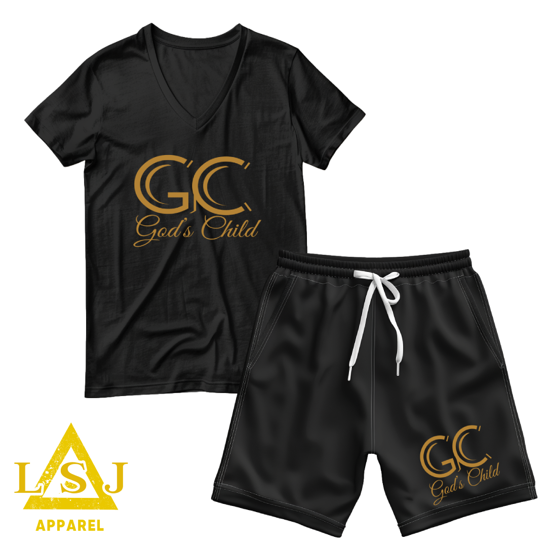 God's Child V-Neck Short Set