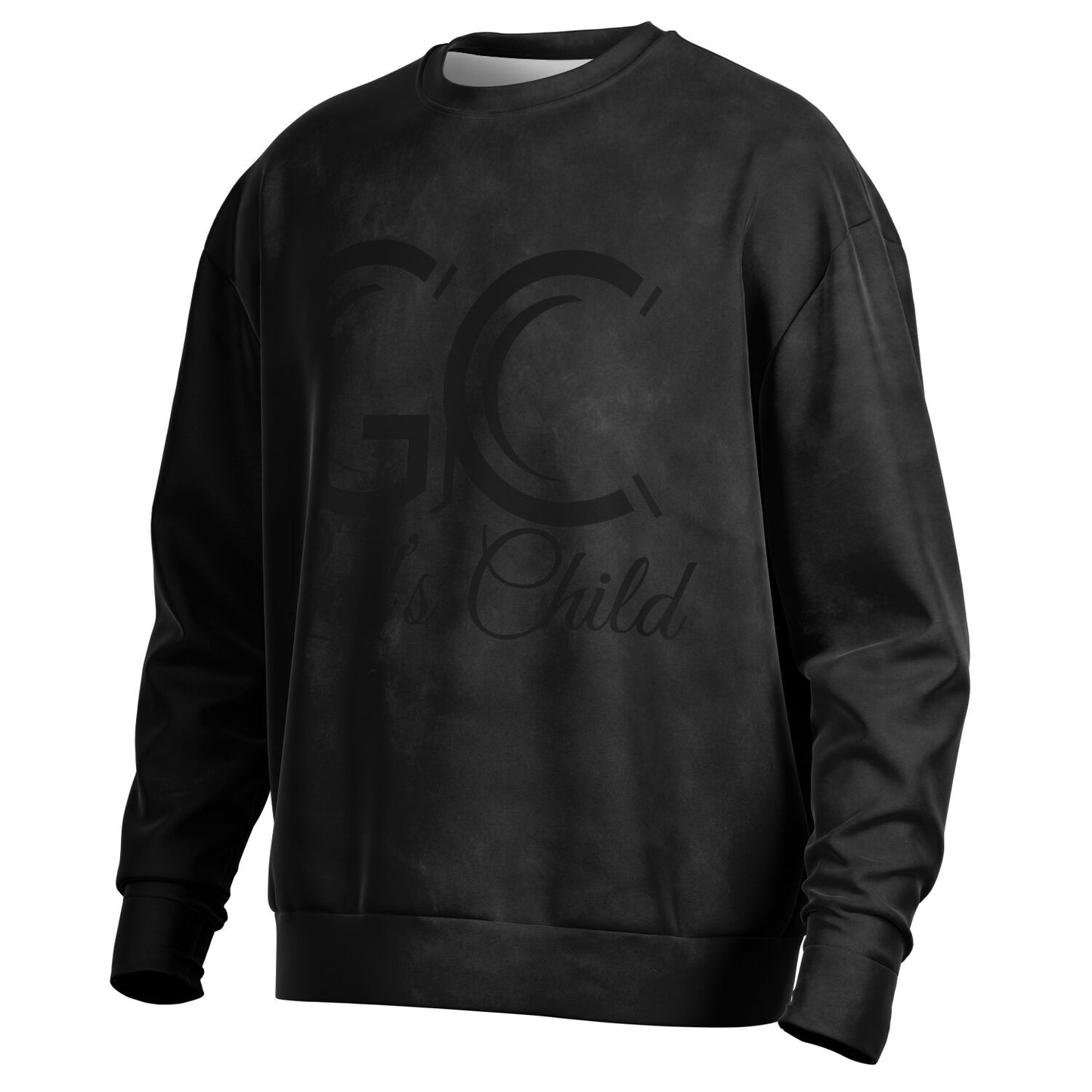 God's Child Black on Black Oversized Sweatshirt