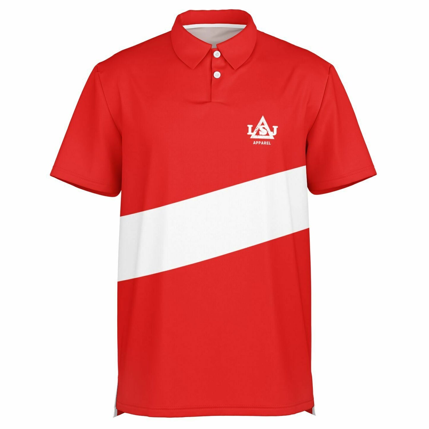 LSJ Red & White Men's Polo Shirt