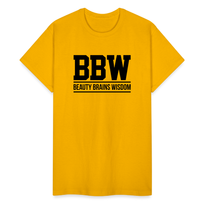 Beauty Brains Wisdom (BBW) T-Shirt - gold