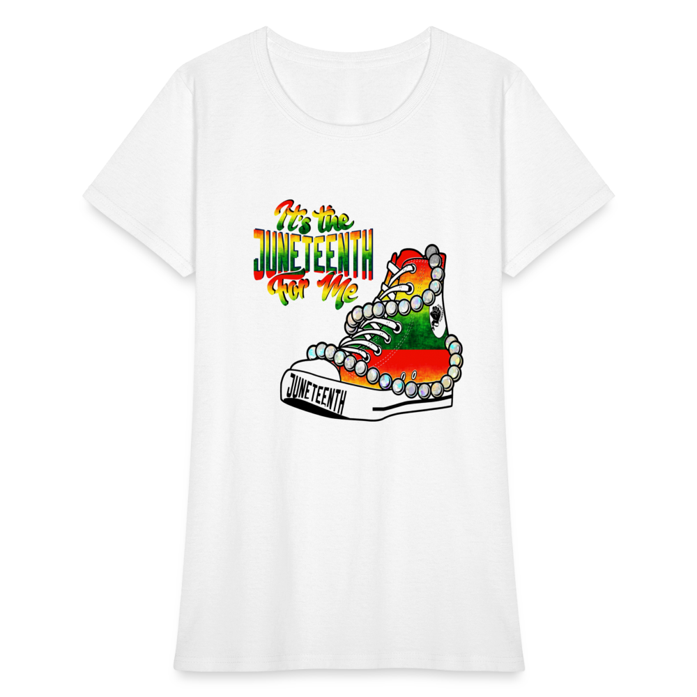 It's The Juneteenth For Me Chucks & Pearls Women's T-Shirt - white