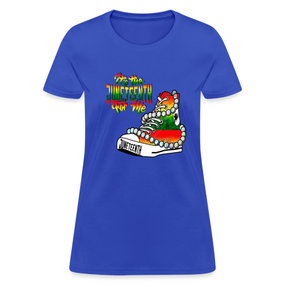It's The Juneteenth For Me Chucks & Pearls Women's T-Shirt - royal blue