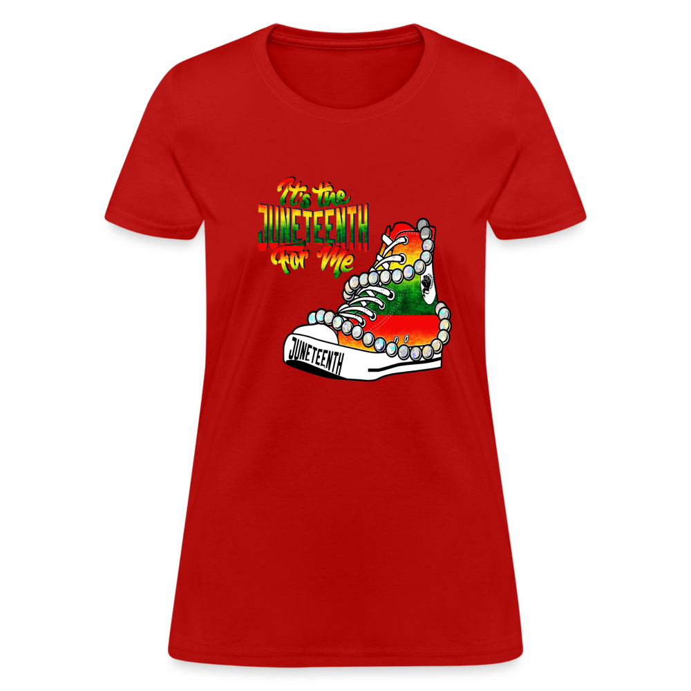 It's The Juneteenth For Me Chucks & Pearls Women's T-Shirt - red