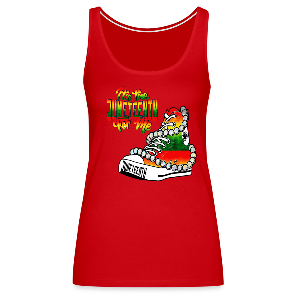 It's The Juneteenth For Me Chucks & Pearls Women’s Premium Tank Top - red