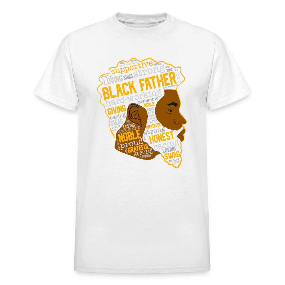 Black Father T-Shirt - white