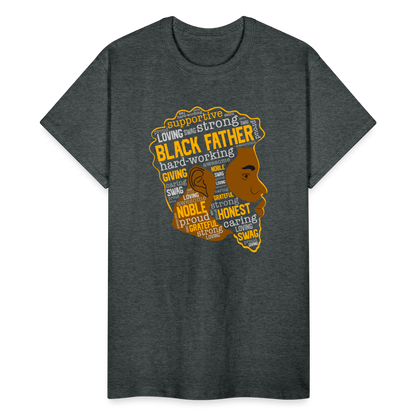 Black Father T-Shirt - deep heather