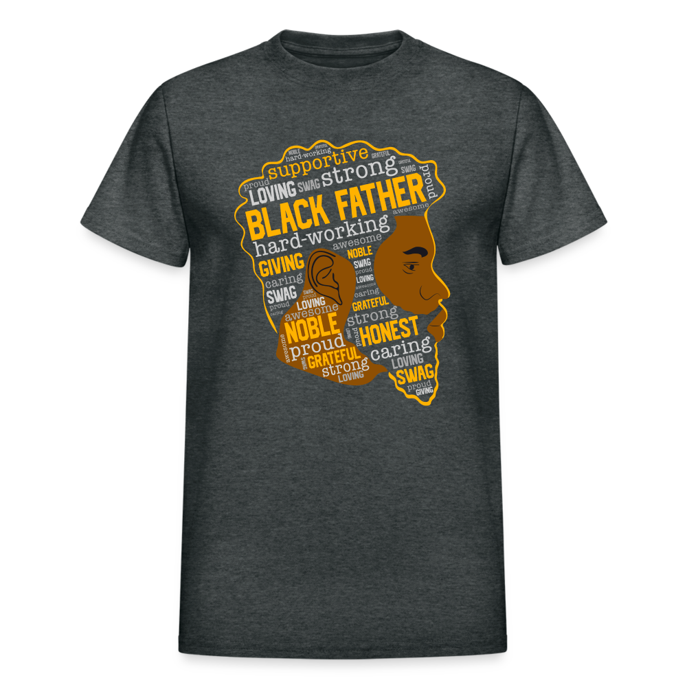 Black Father T-Shirt - deep heather
