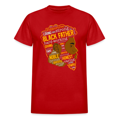 Black Father T-Shirt - red