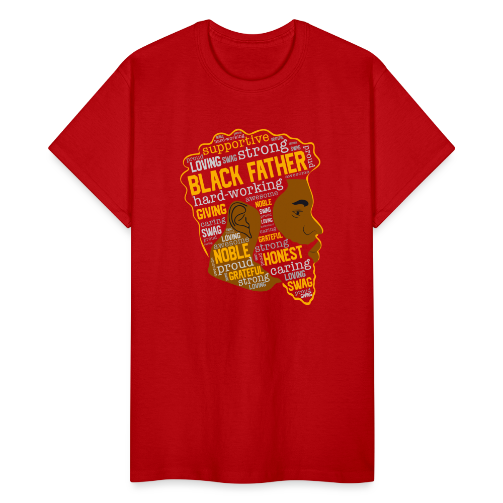 Black Father T-Shirt - red