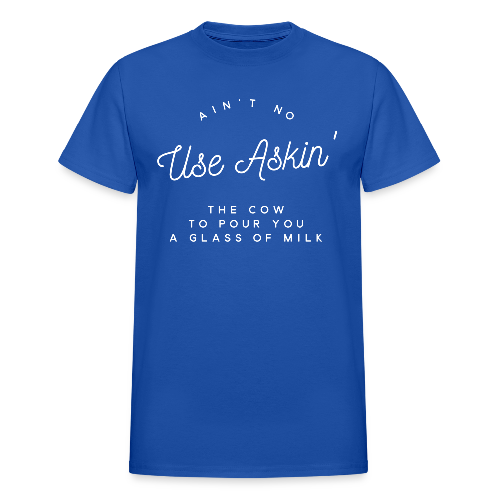 Ain't No Use Askin' The Cow To Pour You A Glass Of Milk T-Shirt - royal blue