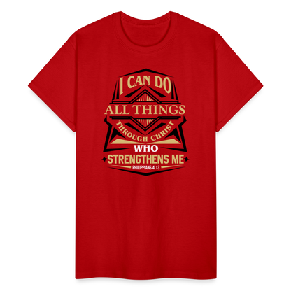I Can Do All Things Through Christ Unisex T-Shirt - red
