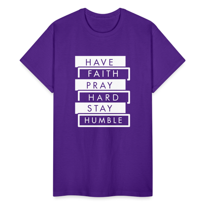 Have Faith-Pray Hard-Stay Humble Unisex T-Shirt - purple