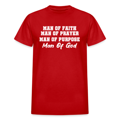 Man Of Faith - Man Of Prayer - Man Of Purpose - Man Of God - red