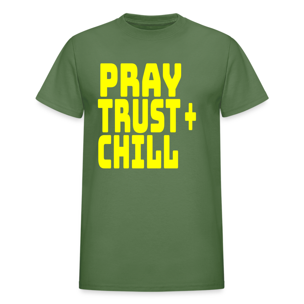 Pray Trust & Chill Unisex T-Shirt - military green