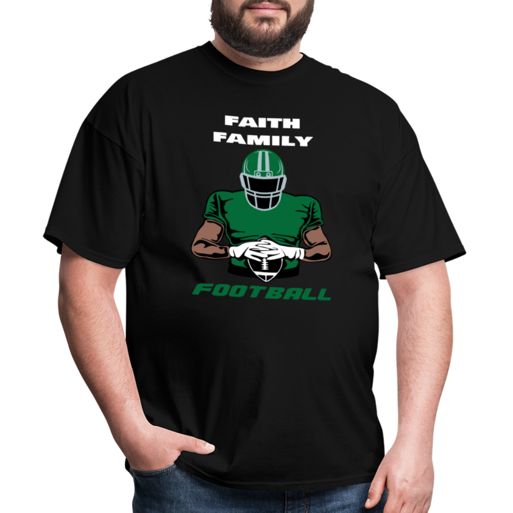 Faith Family Football Green & Gray Unisex T-Shirt - black