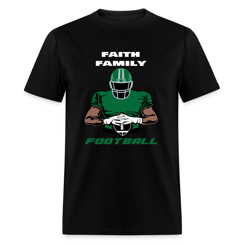 Faith Family Football Green & Gray Unisex T-Shirt - black