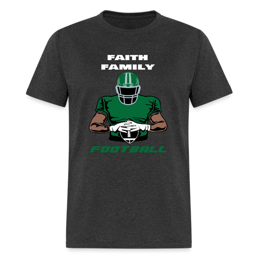 Faith Family Football Green & Gray Unisex T-Shirt - heather black