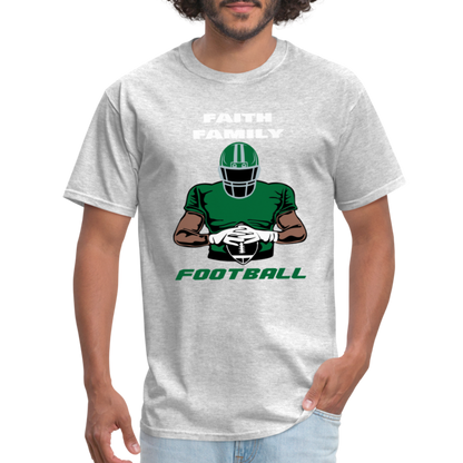 Faith Family Football Green & Gray Unisex T-Shirt - heather gray