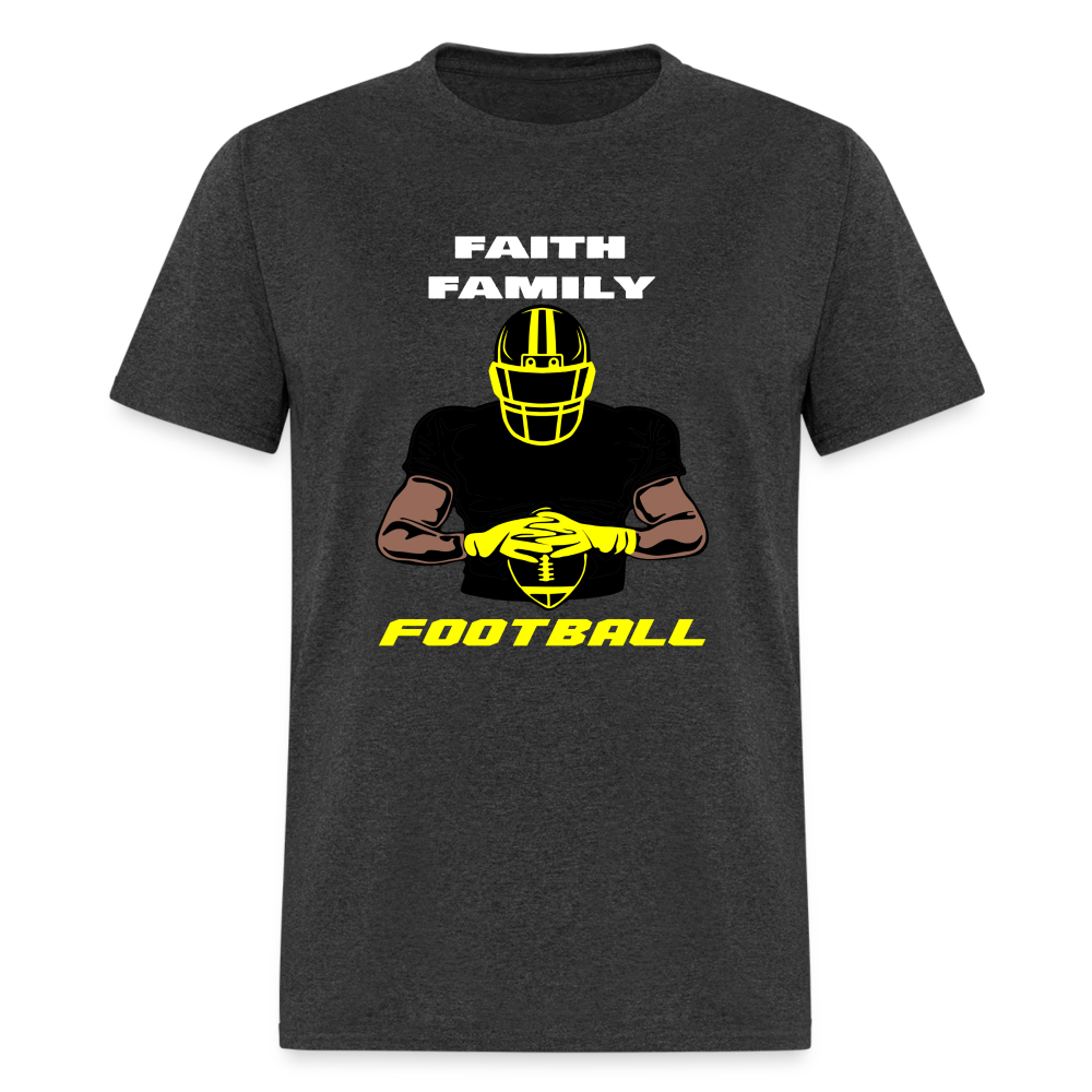 Faith Family & Football Black & Yellow Unisex T-Shirt - heather black