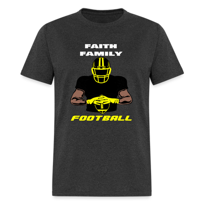 Faith Family & Football Black & Yellow Unisex T-Shirt - heather black