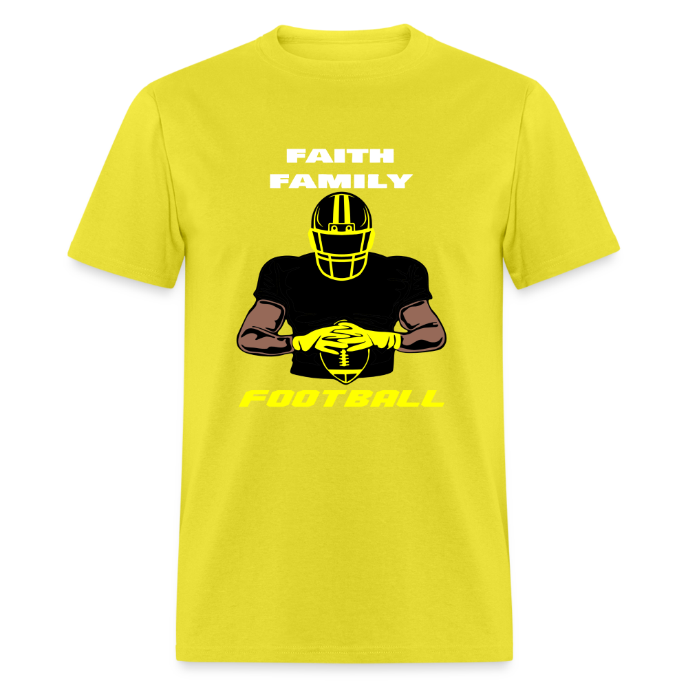 Faith Family & Football Black & Yellow Unisex T-Shirt - yellow
