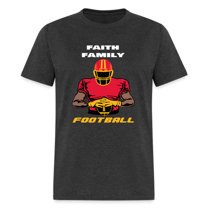 Faith Family & Football Chiefs Red Unisex T-Shirt - heather black