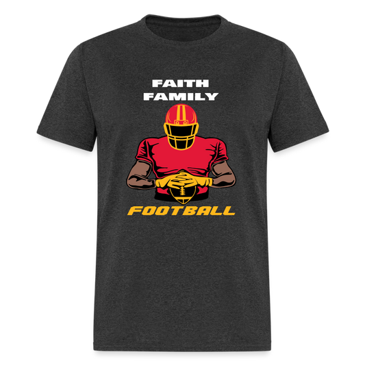 Faith Family & Football Chiefs Red Unisex T-Shirt - heather black