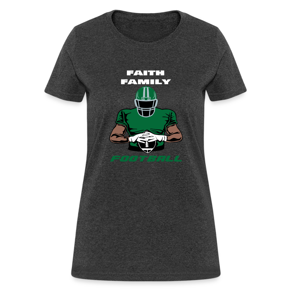 Faith Family & Football (Eagles) Women's T-Shirt - heather black
