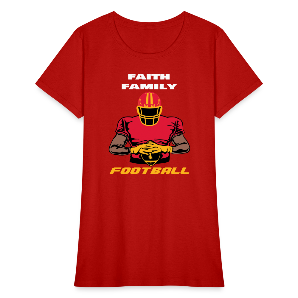 Faith Family & Football (Chiefs) Women's T-Shirt - red