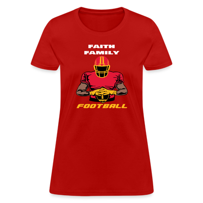 Faith Family & Football (Chiefs) Women's T-Shirt - red