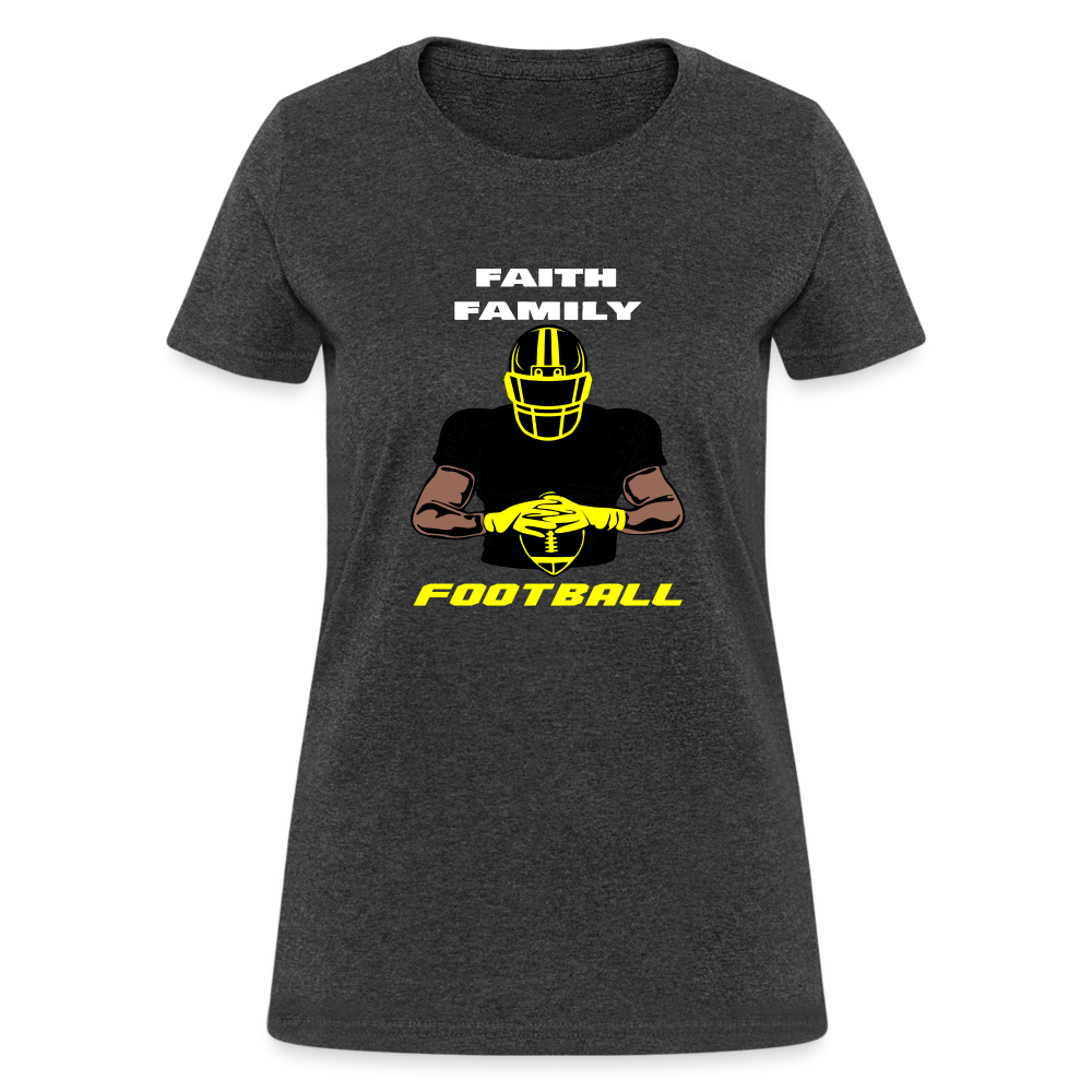 Faith Family & Football (Steelers) Women's T-Shirt - heather black
