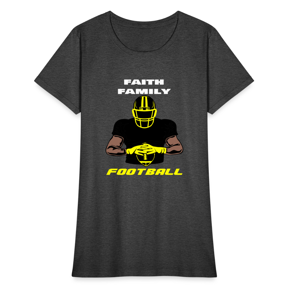 Faith Family & Football (Steelers) Women's T-Shirt - heather black